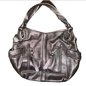 B Makowsky Handbag Copper Colored Leather Large Shoulder Bag